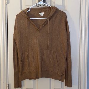 Jcrew hooded sweater in mustard